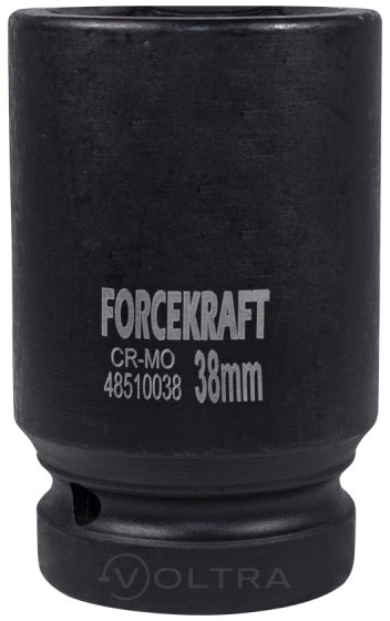 Головка ударная глубокая 1" 38мм (6гр.) ForceKraft FK-48510038