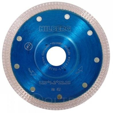 Алмазный круг 125х22мм по керамике сплошной ультратонкий Turbo Hilberg (HM402)