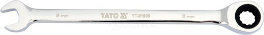 Ключ рожково-накидной с трещеткой 8мм CrV Yato YT-01908