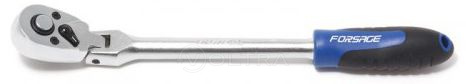 Трещотка реверсивная, шарнирная с резиновой ручкой 3/8" 72зуб Forsage F-802318