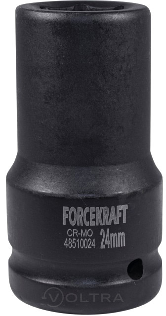 Головка ударная глубокая 1'' 24мм (6гр.) ForceKraft FK-48510024