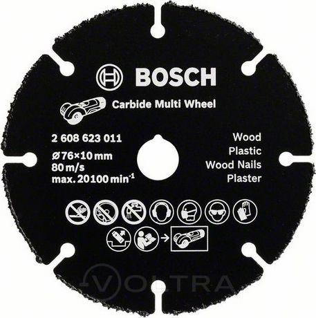 Круг отрезной 76х1.0x10.0 мм для дерева Multi Wheel BOSCH (для GWS 10,8-76 V-EC) (2608623011)