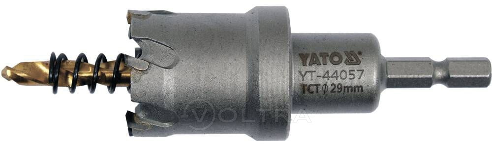 Сверло корончатое режущее по металлу TCT 29мм 1/4'' Yato YT-44057