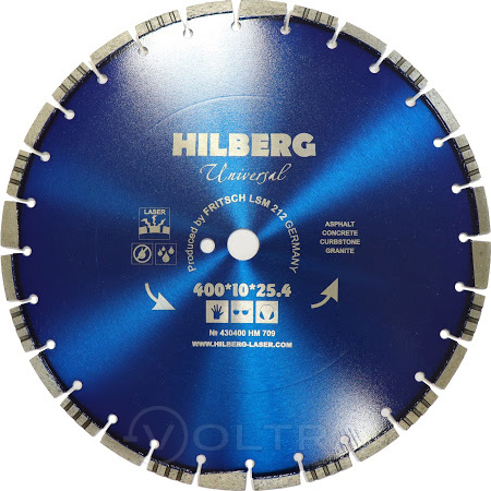 Диск алмазный отрезной универсальный Universal Laser 400х10x25.4/12мм Hilberg HM709