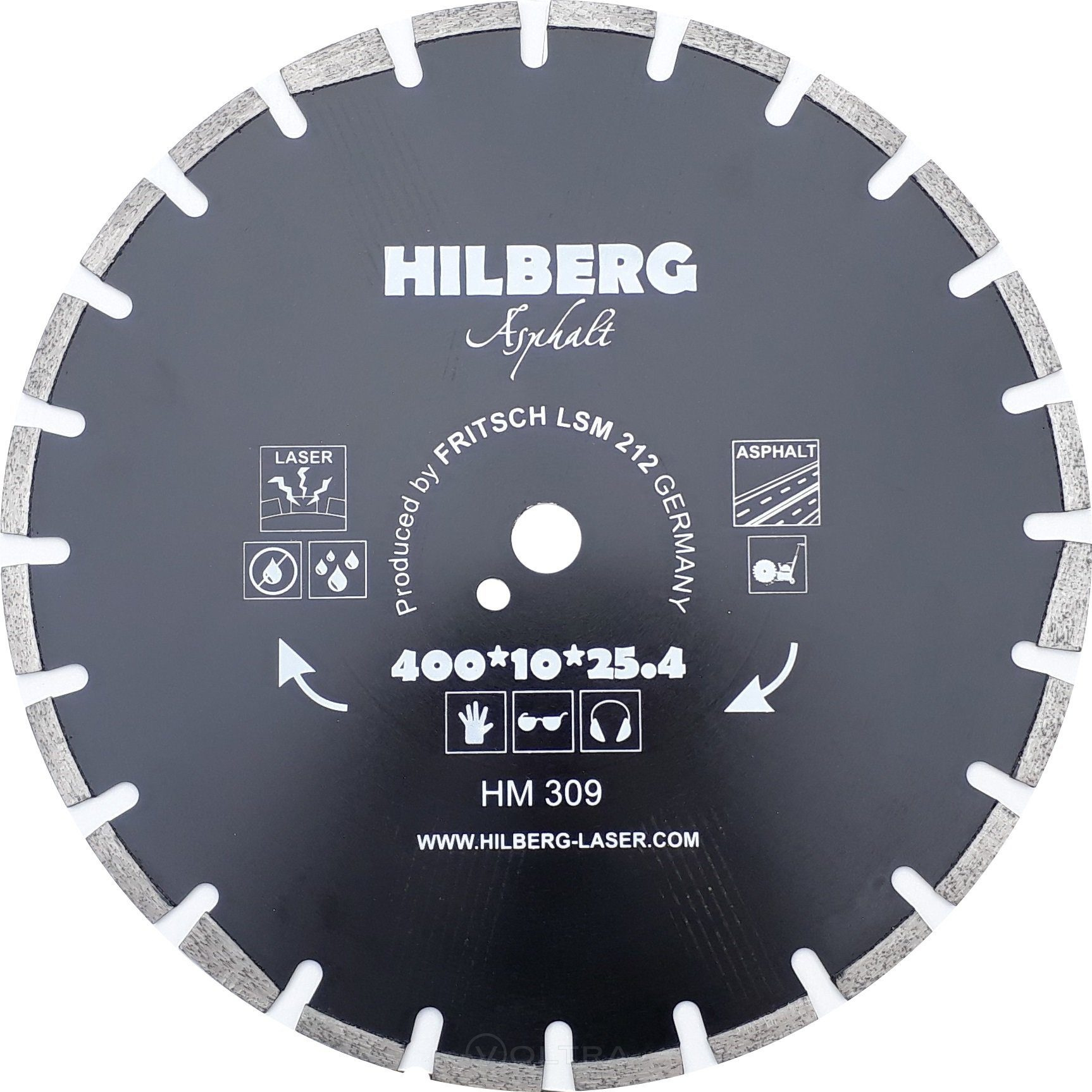 Диск алмазный отрезной по асфальту 400x25.4 Hilberg Hard Materials Laser HM309