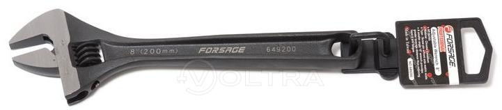 Ключ разводной Profi CRV (захват 24мм, 200мм, кованная сталь, Taiwan) Forsage F-649200(NEW черн.)
