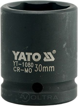 Головка торцевая ударная 3/4" 6гр. 30мм L53мм CrMo Yato YT-1080