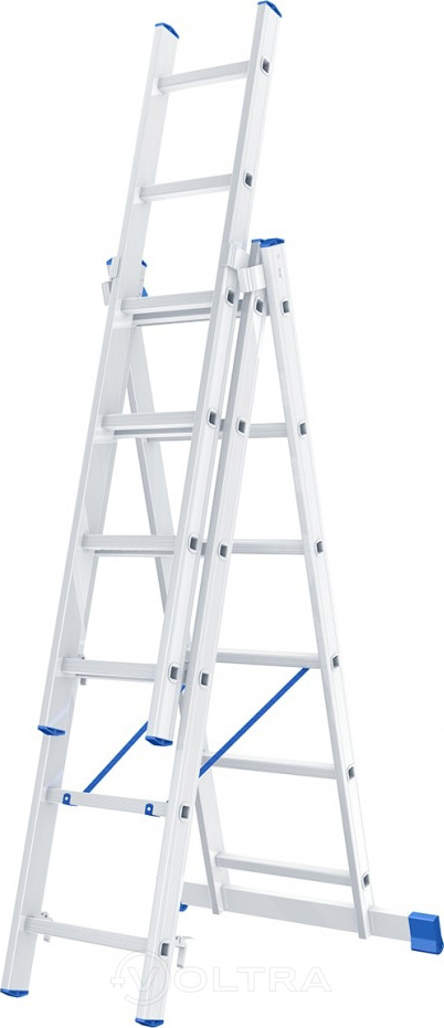 Лестница алюминиевая трехсекционная 6 ступеней Сибртех (97816)