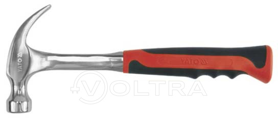 Молоток-гвоздодер 0.45кг с металлической ручкой Yato YT-4570