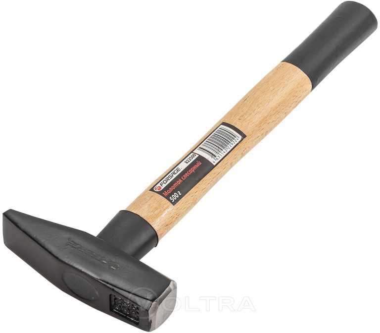 Молоток слесарный с деревянной ручкой и пластиковой защитой у основания 500г Forsage F-822500