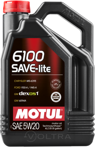 Масло моторное полуcинтетическое 4л Motul 6100 Save-Lite 5W-20 (108030)