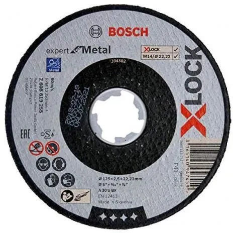 Круг отрезной 125х2.5x22.2мм для металла X-LOCK Expert for Metal Bosch (2608619255)