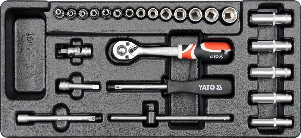 Набор инструмента 1/4" (25пр.) CrV Yato YT-5541