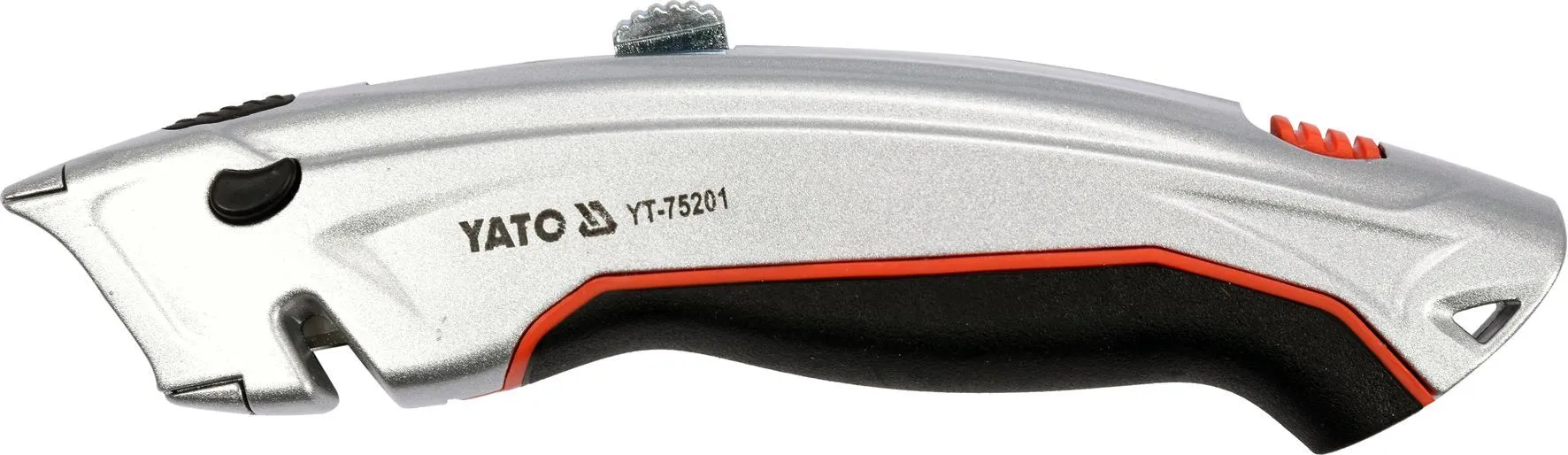Нож с выдвижным трапецевидным лезвием 61x33x0.5мм (1+3 шт.) SK5, Zn Yato YT-75201