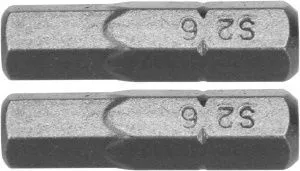 Бита HEX H6х25мм 1/4" (2шт) AlSl S2 Yato YT-77923