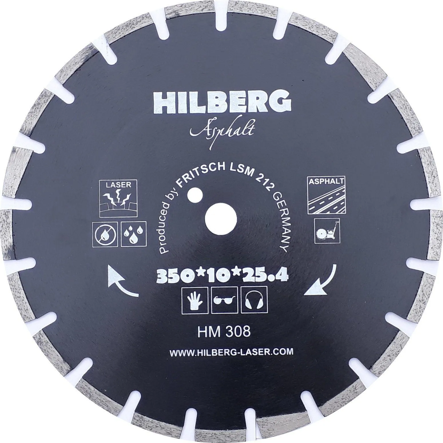 Диск алмазный отрезной по асфальту 350x25.4 Hilberg Hard Materials Laser HM308