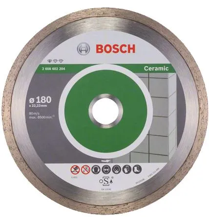Алмазный круг 180х22мм по керамике сплошн. Standart for Ceramic Bosch (2608602204)