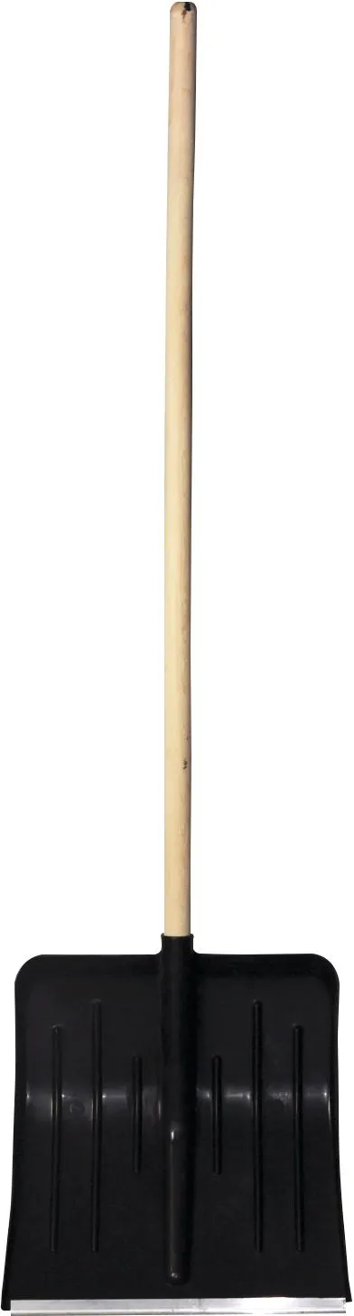 Лопата снегоуборочная пластмассовая "МЕТЕЛЬ" 440х410х32мм с алюм. планкой и деревянным черенком (2000302620010)