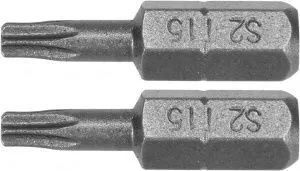 Бита TORX T15х25мм 1/4" (2шт) AlSl S2 Yato YT-77903