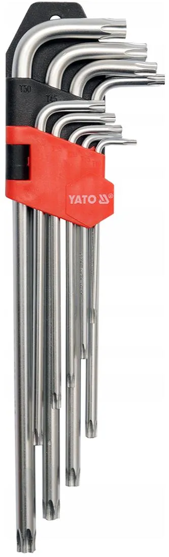 Ключи TORX sec. T10-T50 удл. CrV (набор 9шт.) Yato YT-0512