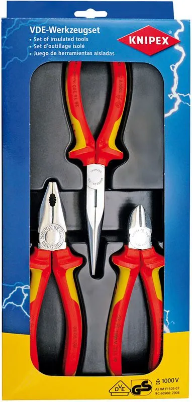Набор инструментов электроизолированных 3пр Knipex KN-002012