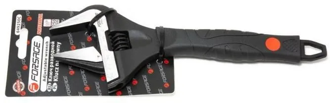 Ключ разводной с прорезиненной рукояткой 10''-250мм (захват 0-50мм, кованная сталь) Forsage F-649250C
