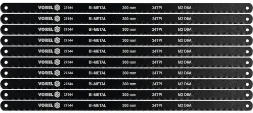 Полотно 300х12.6x0.65мм по металлу 24TPI bimetal M2+D6A 10шт Vorel 27544