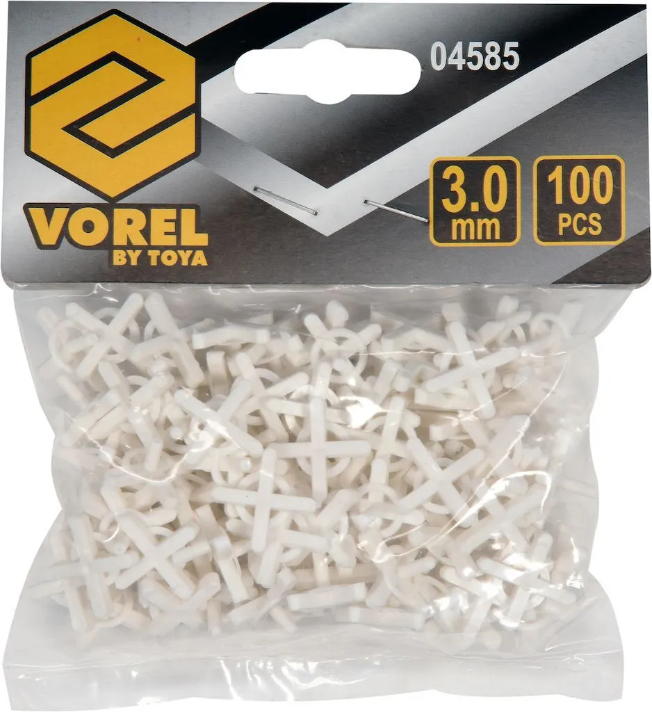 Крестики для плитки с ограничителем 3,0мм (100шт) Vorel 04585