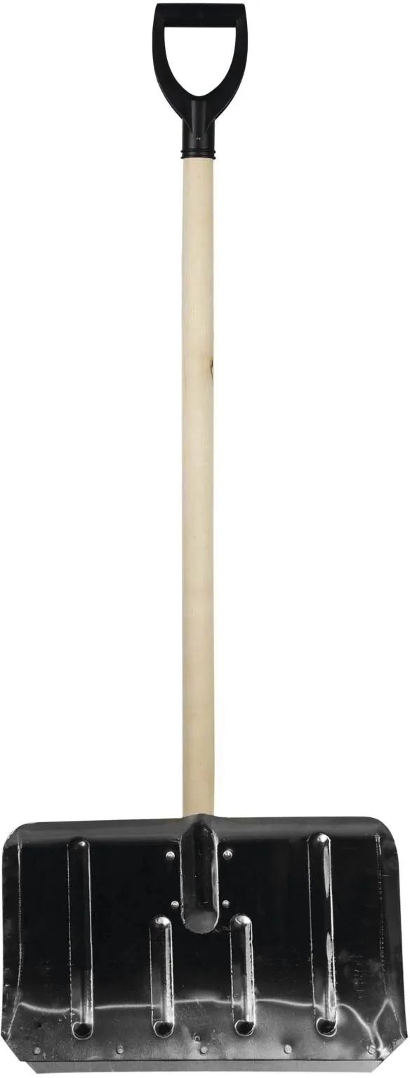 Лопата снеговая алюминиевая с накладкой с дер.черенком и v-образной ручкой 500х300мм Skiper (ЗИ-00791)