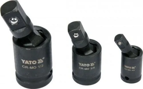 Набор головки-карданы ударные 1/4", 3/8", 1/2" CrMo Yato YT-10643