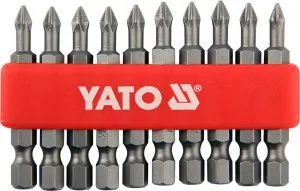 Бита PH1х50мм 1/4" (10шт) S2 HRC58-62 Yato YT-0477