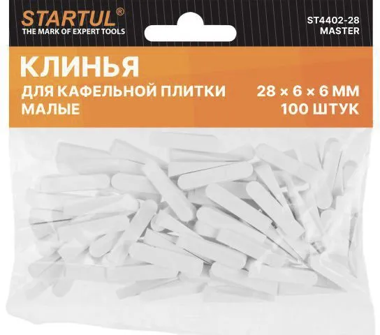 Клин для плитки малый 28х6х6мм 100шт Startul MASTER (ST4402-28)