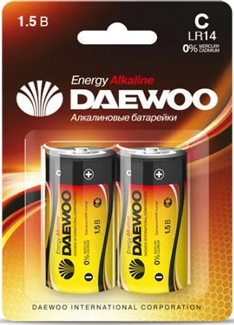 Батарейка C LR14 1,5V alkaline BL-2шт Daewoo Energy (4690601030405)