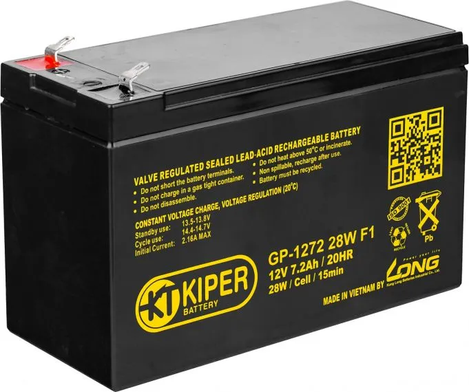 Аккумуляторная батарея 12V/7.2Ah Kiper F1 (GP-1272)