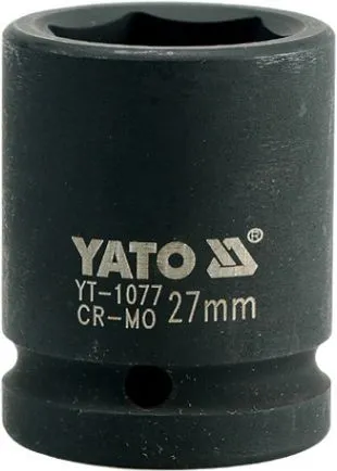 Головка торцевая ударная 3/4" 6гр. 27мм L53мм CrMo Yato YT-1077