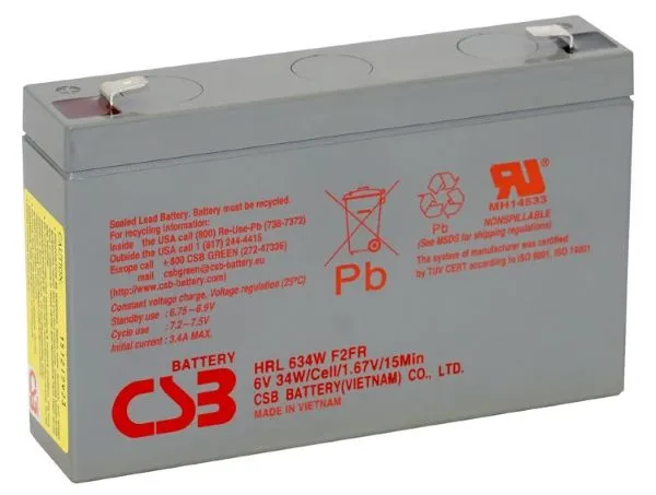 Аккумуляторная батарея CSB F2 FR 6V/9Ah (HRL 634W)