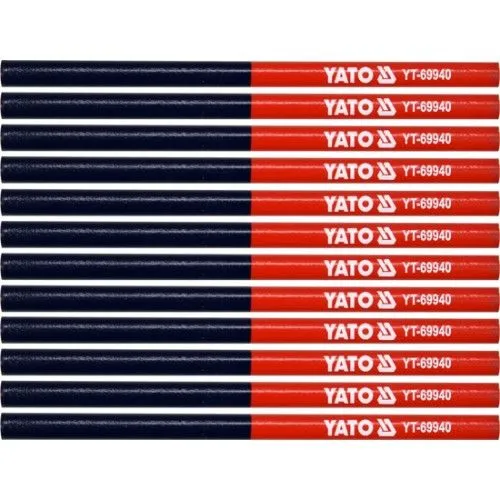 Карандаш столярный синий-красный 12шт Yato YT-69940