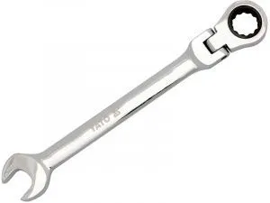 Ключ рожково-накидной с трещоткой шарнирный 15мм CrV Yato YT-1681