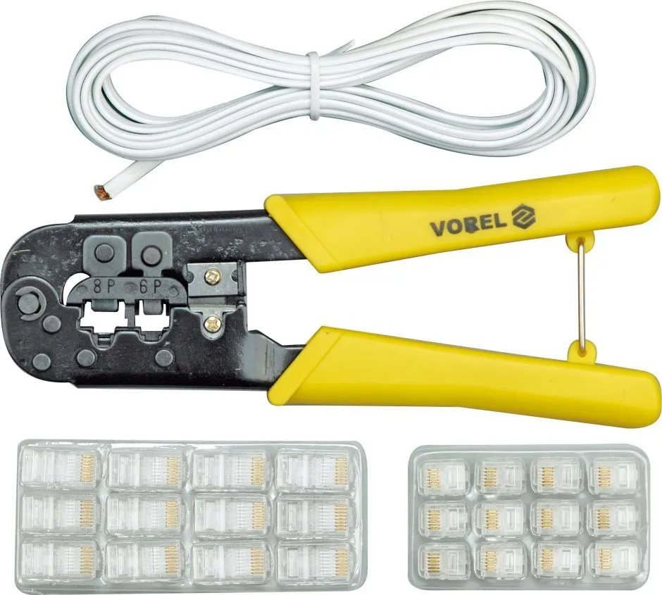 Пресс-клещи для обжима и зачистки кабеля (RJ45, RJ11) Vorel 45503