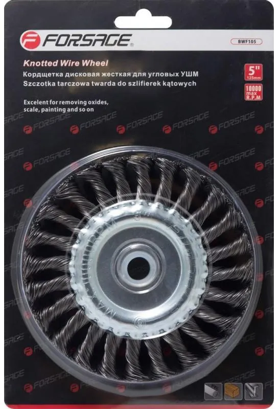 Кордщетка дисковая стальная витая для УШМ 100мм Forsage F-BWF104