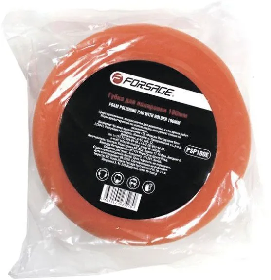 Губка для полировки на диске 180мм (М14) (цвет оранжевый) Forsage F-PSP180E