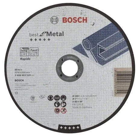 Круг отрезной 180х1.6x22.2мм для металла Best Bosch (2608603520)