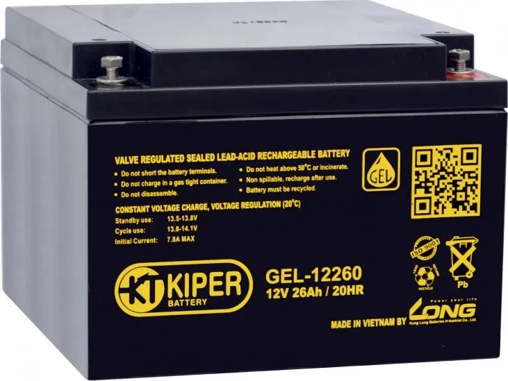 Аккумуляторная батарея Kiper 12V/26Ah (GEL-12260)