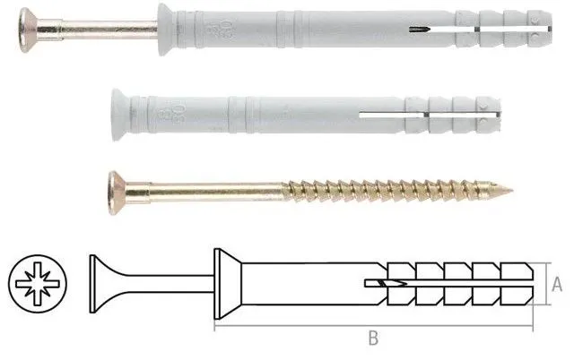 Дюбель-гвоздь 8х140мм полипропилен потай 50шт Starfix (SM-42994-50)