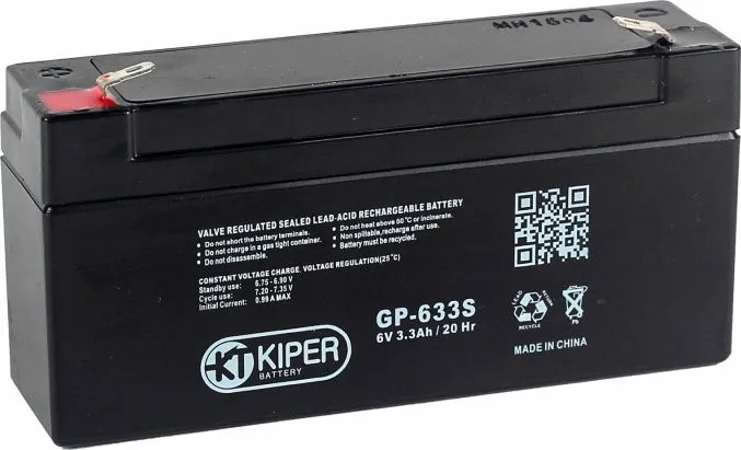 Аккумуляторная батарея Kiper F1 6V/3.3Ah (GP-633 S)