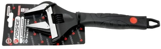 Ключ разводной с прорезиненной рукояткой 8''-200мм (захват 0-35мм, кованная сталь) Forsage F-649200C