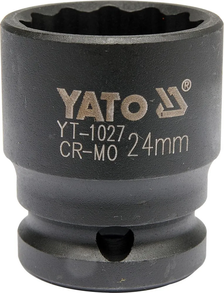 Головка торцевая ударная 1/2" 12гр. 24мм L39мм CrMo Yato YT-1027