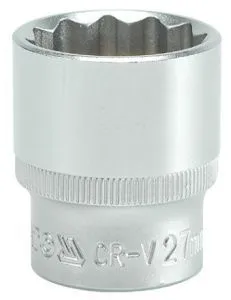 Головка торцевая 1/2" 12гр. 27мм L42мм CrV Yato YT-1289