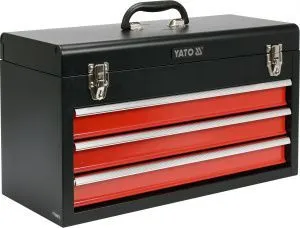 Ящик для инструмента металлический с 3-мя выдвижными полками Yato YT-08873