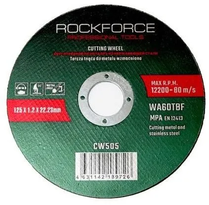 Круг отрезной по металлу 125x1.2x22.2мм RockForce RF-CW505